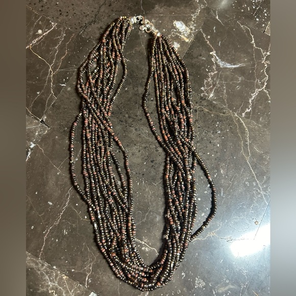 Silpada 18” Bronze and Brown Seed Bead Necklace - Picture 2 of 3